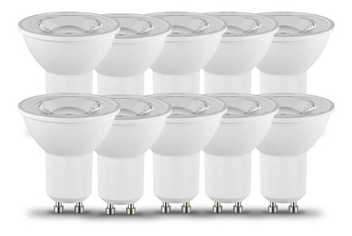 Lampara Led Dicroica Gu10 7w Fria Calida X10 Dimerizable Color de la luz Blanco cálido