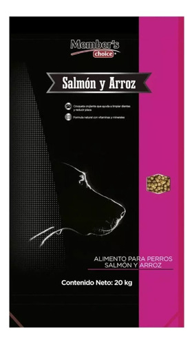 Alimento Para Perro Salmon Y Arroz Member´s Choice 20 Kg Msi