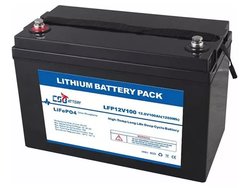 Zooms Batería de ciclo profundo LiFePO4 de 12 V, 100 Ah, batería recargable  de fosfato de hierro de litio, BMS de 100 A, batería integrada de 4000
