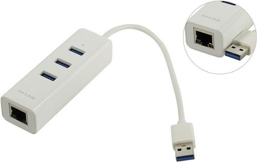 Imagen 5 de 10 de Hub Usb 3.0 Tp Link C/ Rj45 Ue330 Gigabite 3 Usb In 1 Pc