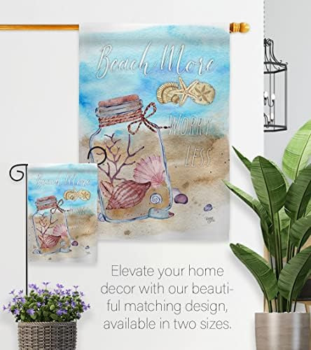 Breeze Decor Beach More Garden Flag Set Soporte De Pared Con