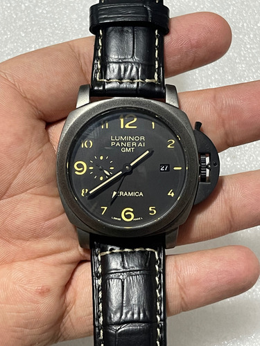 Reloj Panera.i Lumino.r 3 Days 1950 Gmt 44mm Automático Negr Negro Negro Negro (Usado)