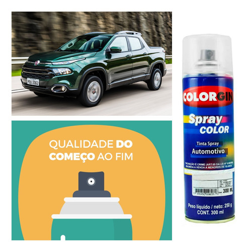 Tinta Spray Na Cor Do Carro Verde Emerald Fiat Colorgin