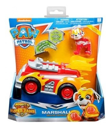 Paw Patrol Mighty Pups Vehículo De Lujo-mashall Paw Tk869