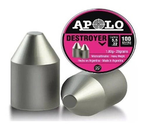 Balines Apolo Destroyer Punta De 22 Calibre 5,5 Mm 100 Unida