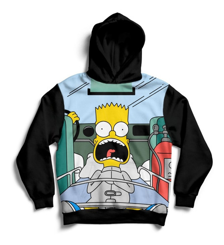 Buzo Con Capucha Los Simpsons Bart Crazy Bartman Estampado