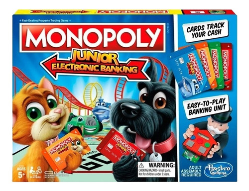 Imagen 1 de 3 de Juego de mesa Monopoly Junior Banco electrónico Hasbro E1842