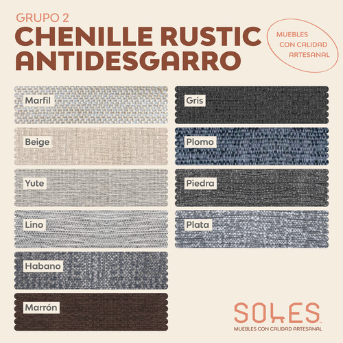 Sillon Matera C/ Brazos Silla Tapizada Chenille X2 Unidades Elección Liso