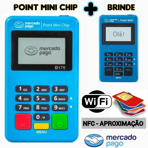 Imagem 1 de 7 de Maquina De Cartão -point Mini Chip Vivo + Brinde Point Mini