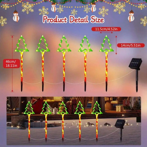 Luces Decorativas Solares Led, Muñeco De Nieve Navideño 2025