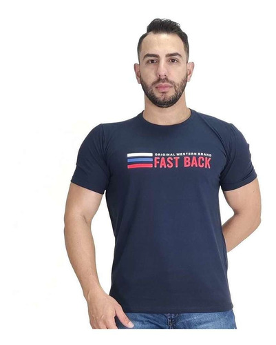 Camiseta Masculina Fast Back Logo Estampada Silcada