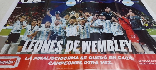 Diario Ole Poster Doble Argentina Campeon Finalisima 2022