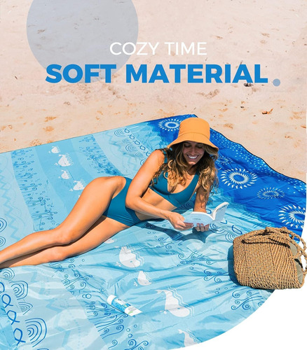Manta De Playa Impermeable A Prueba De Arena 10 X 9 Pies Ext