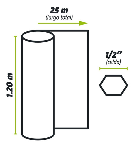 Imagen 2 de 5 de Tejido Malla Hexagonal Galv. 1/2 X 1.20 Mt. X 25 Mt ( Envío)