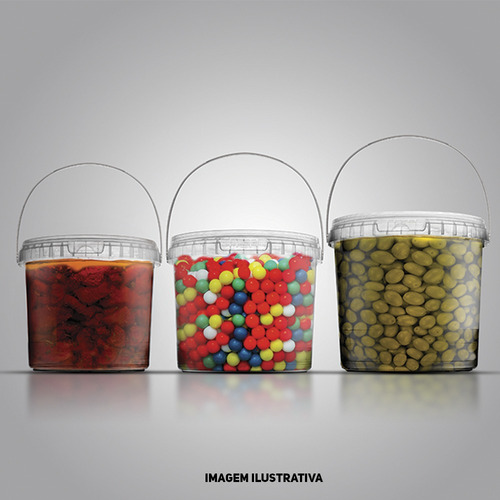 Imagem 2 de 2 de Balde Plastico Plastilania Para Alimentos 3,2l C/tp 5 Und