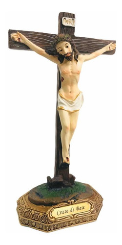 Cruz De Base Crucifijo De Mesa 16cm Porcelana