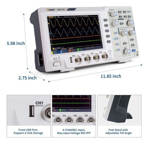 Owon Osciloscopio Digital Sds1104 De 100 Mhz, Osciloscopio D