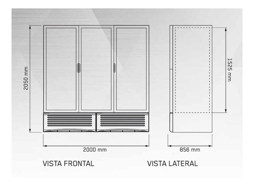Refrigerador comercial vertical Imbera G372 2005.5 L 3 puertas gris 2 m de ancho 127V