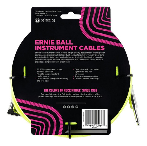 Ernie Ball Cable Para Instrumento Ernie Ball 3,05 P06080 Met