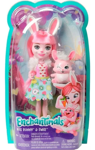 Muñeca Enchantimals Bree Bunny & Twist Mascota Mattel