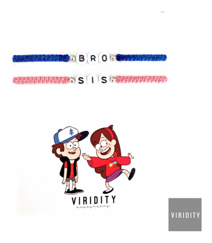 Pulseras Compartidas Gravity Falls Bro Sis Hermanos Amigos