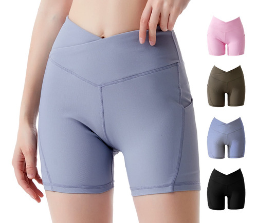 Pantalon Entrenamiento Corto Motociclista Para Mujer Costura