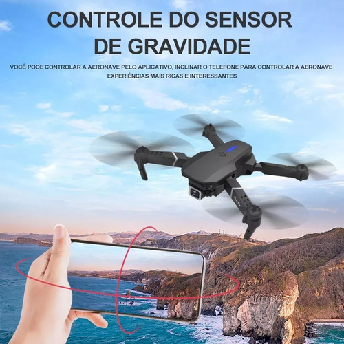 Mini Drone E88 Pro Com Câmera Dupla Wifi Com Case 2 Baterias