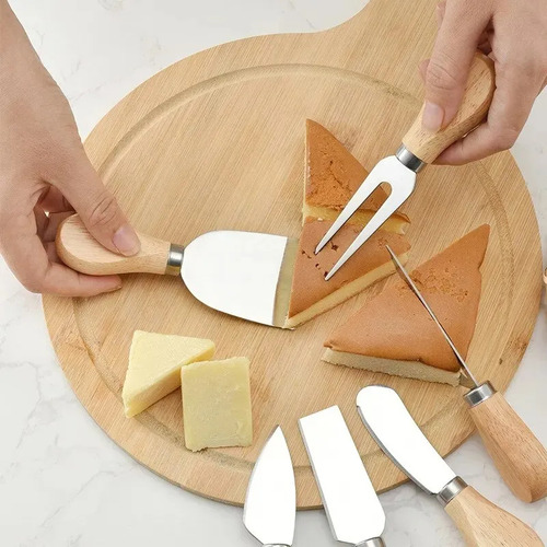 Juego De Seis Piezas De Cuchillos For Queso, Caja De Acero