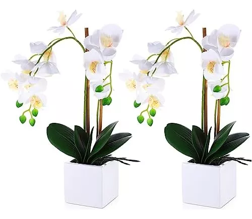 2 orquídeas artificiales