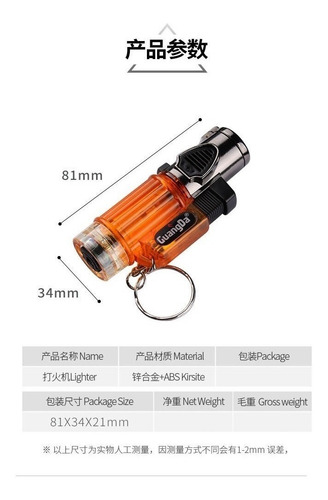Soplete Encendedor Mini Gas Butano Recargable 3 Llamas Flame