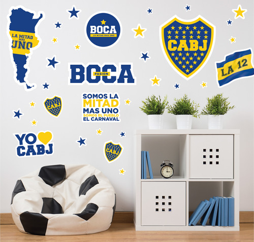 Vinilo Para Pared Escudos Troquelado Futbol Boca River