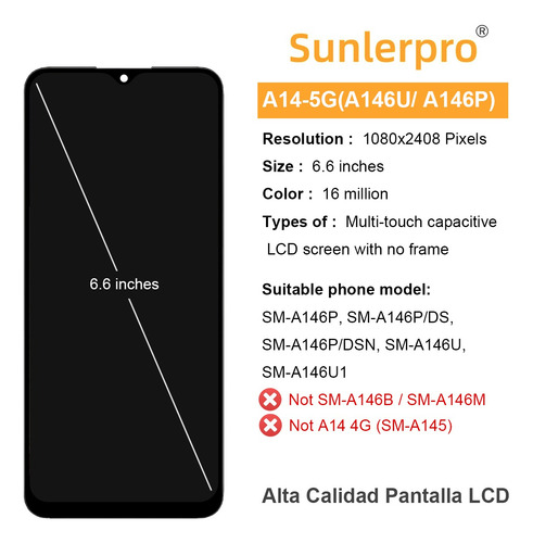 Para Samsung A146u/ A146p ( A14 5g) Pantalla Lcd