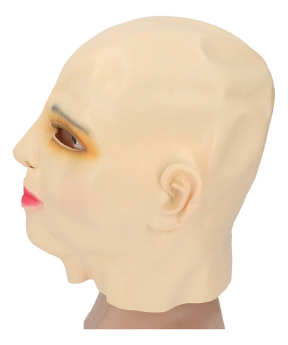 Disfraz De Látex Para Mujer, Cubrecabezas, Rostro Femenino,