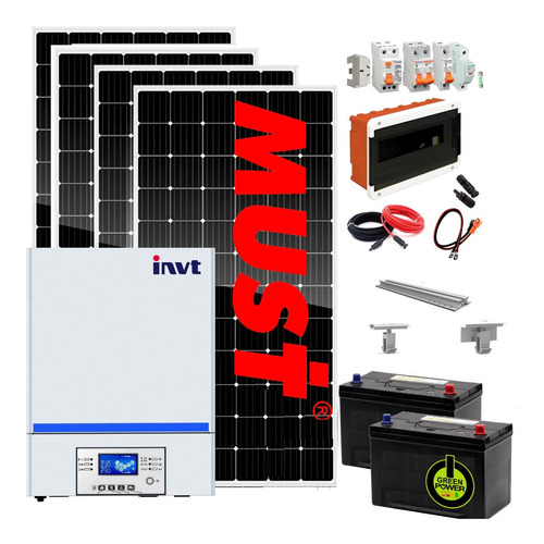 Imagen 1 de 9 de Kit Solar Paneles Generación 3400w/d  Inv 3kw/6kw Picos  M7