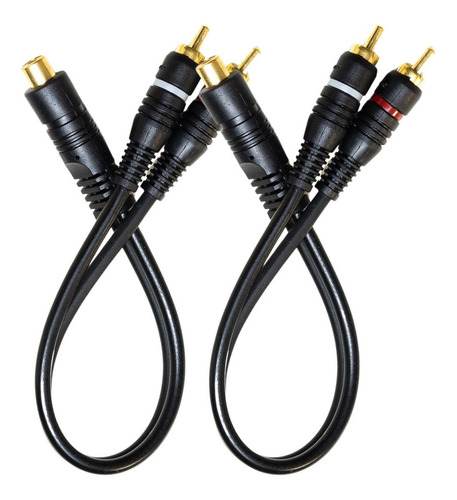 Kit 2 Cabos Rca Y 2m1f 2 Machos E 1 Fêmea P Som Automotivo