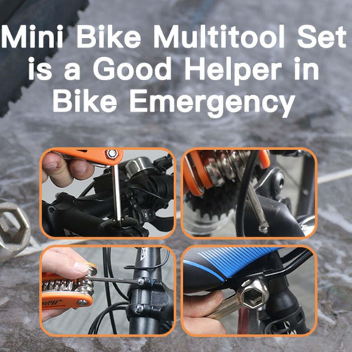 Multiherramienta 20 En 1 Para Bicicleta Con Reparación De