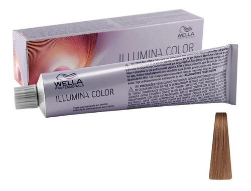  Tinta De Cabelo Wella Illumina Color Coloração Profissional Tom 8/37 Louro Claro Dourado Marrom