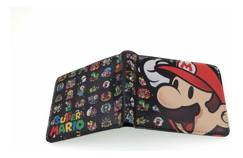 Mario Wallet Super Mary Game Character - Lata Corta Y Plegab