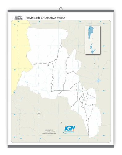 Mapa Prov. De Catamarca - Pizarra - Apto Marcador 90x70cm