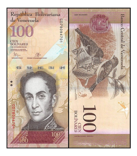 Billete De Venezuela, 100 Bolívares Año 2007