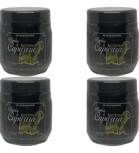  Kit 4 Gel De Massagem Banha De Capivara Manteiga Corporal