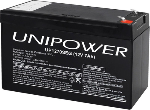 Bateria Unipower Selada 12v 7ah Up1270seg Alarme Nobreaks/up