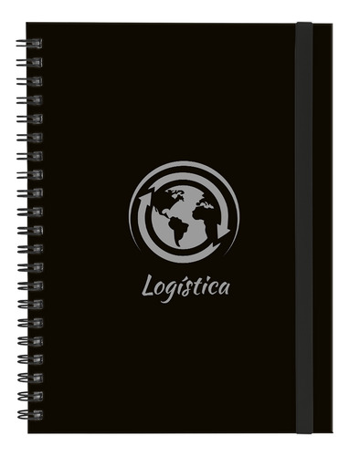 Caderno Universitário Plus Profissões Preto Prata 1 Matéria Cor Logística
