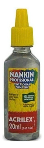 Tinta Nankin Profissional Contornos 20ml 533 Prata Acrilex