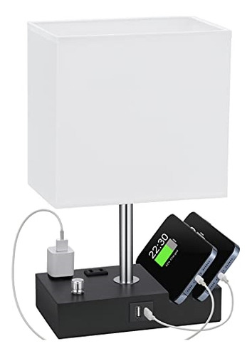 Lámparas De Mesa De Noche Para Dormitorio Con Puertos Usb