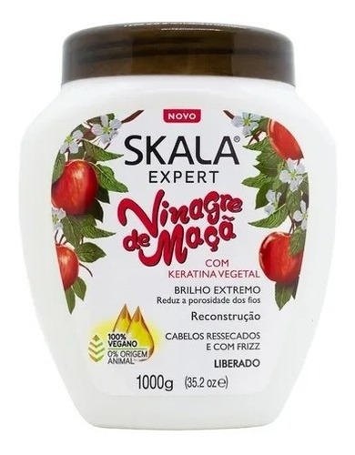 Crema Capilar Vinagre De Maca Keratina Vegana Skala X1000g