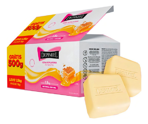 Depimiel Cera Depilatória Em Tabletes Natural 1,5kg