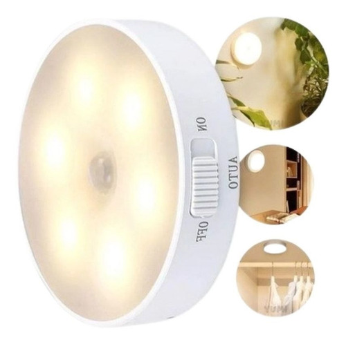 Imagem 2 de 9 de Luminária Led Spot Sensor De Presença Sem Fio Recarregável