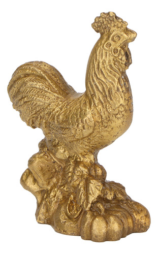 Figura De Pájaro, Estatua De Gallo, Latón, Artesanía China P