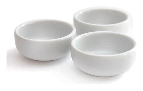 Set Cazuela Dip 6 Cm Porcelana Blanca Bowl Bar X 3 Unidades